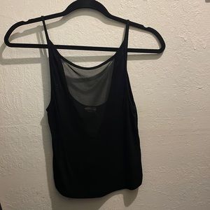 Halter tank with mesh v neck